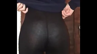 Cute ass in see through leggings